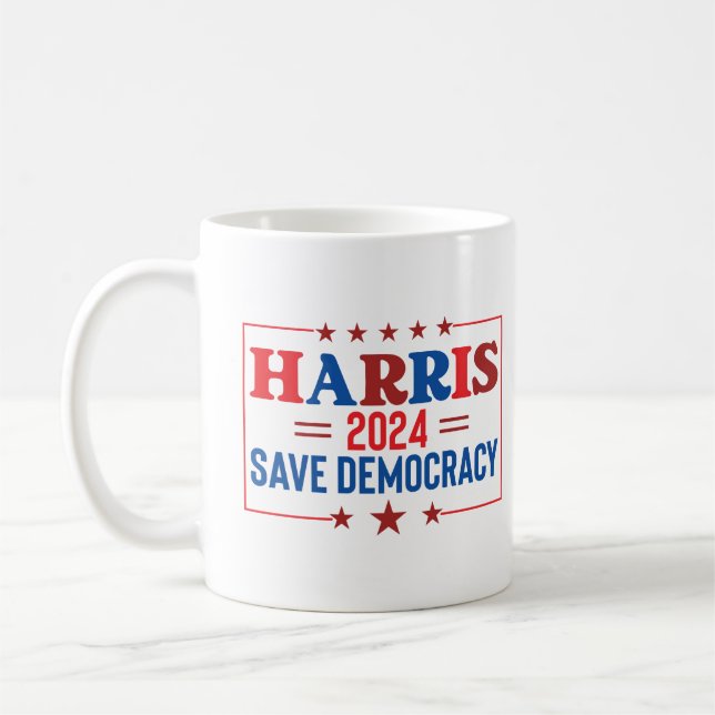 Harris 2024 Save Democracy Campaign Coffee Mug (Left)