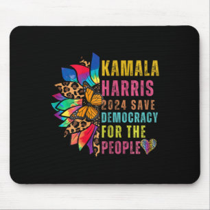 Harris 2024 Save Democracy For The People Sunflowe Mouse Mat