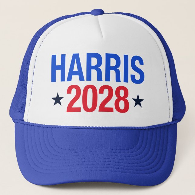 Harris 2028 Election Support Kamala for President Trucker Hat (Front)