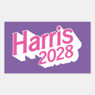 Harris 2028 Pink and Purple Colourful Rectangular Sticker
