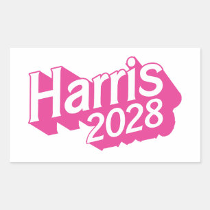 Harris 2028 Pink Colourful Rectangular Sticker