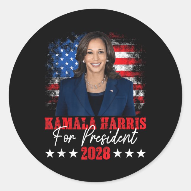 Harris 2028 Vote President Kamala Harris Election  Classic Round Sticker (Front)