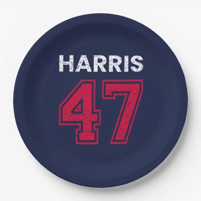 Harris 47 I - Kamala Harris For President Paper Plate (Front)