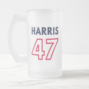 Harris 47 III - Kamala Harris For President Frosted Glass Beer Mug
