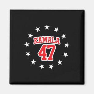 Harris 47th President Red White & Blue Stars D Magnet