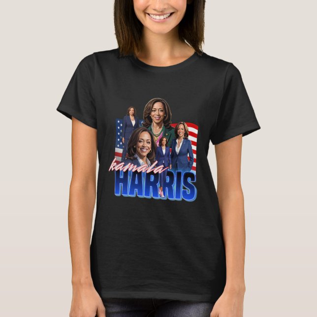 Harris American Flag Bootleg  T-Shirt (Front)