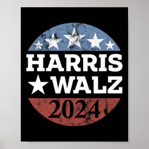 Harris &amp; Tim Walz For President 2024 Campaign  Poster