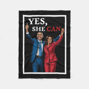 Harris And Barack Obama Forward 2024 Election Fleece Blanket