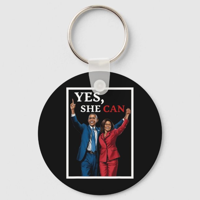 Harris And Barack Obama Forward 2024 Election  Key Ring (Front)