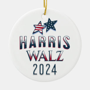 Harris and Walz 2024 Ceramic Tree Decoration