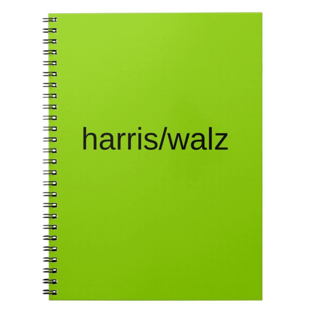 harris and walz summer 2024 green residential  notebook (Front)