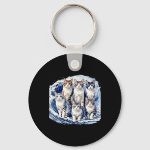 Harris Blue Cats Wave - Funny For Cat Owners  Key Ring
