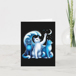 Harris Blue Cats Wave Kamala Funny For Cat Lovers  Card