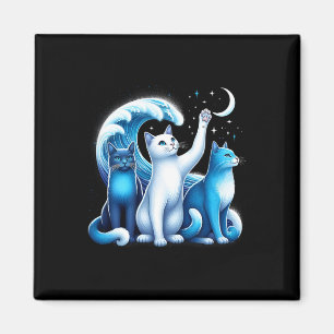 Harris Blue Cats Wave Kamala Funny For Cat Lovers  Magnet