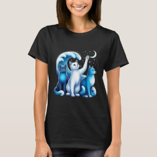 Harris Blue Cats Wave Kamala Funny For Cat Lovers T-Shirt