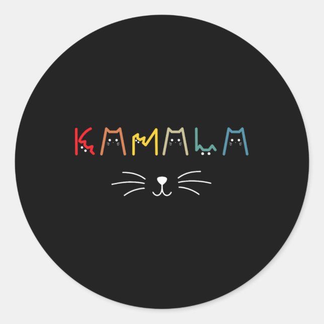 Harris Cat Lettering Positive Funny 12  Classic Round Sticker (Front)