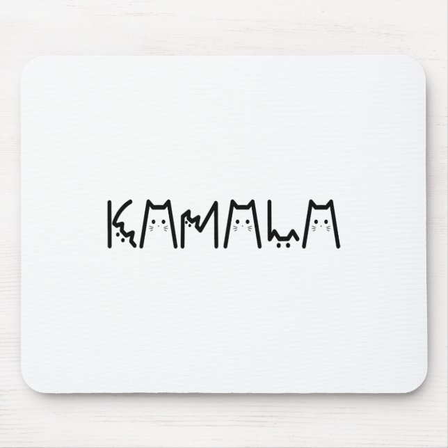 Harris Cat Lettering Positive Funny 2024 Election  Mouse Mat (Front)