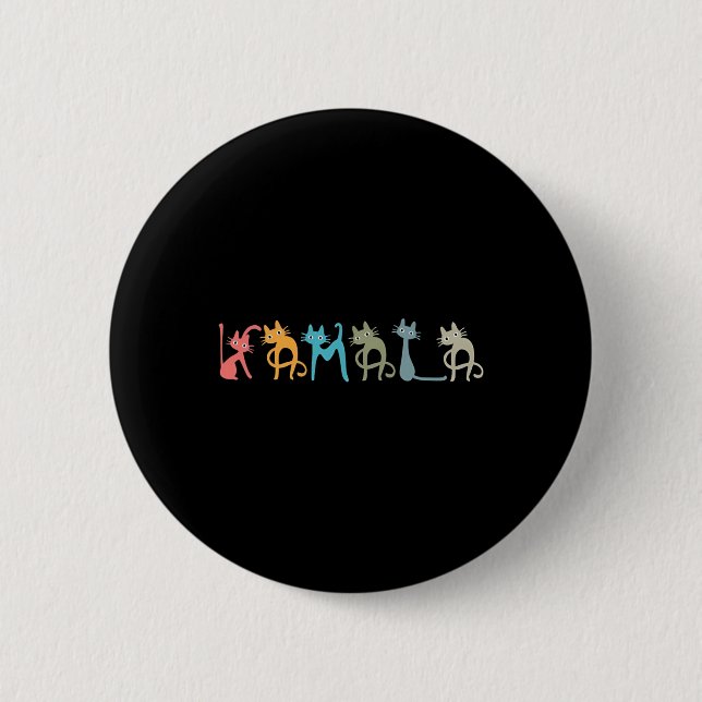 Harris Cat Lettering Positive Funny  6 Cm Round Badge (Front)