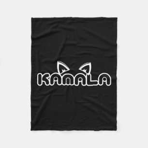 Harris Cat Lettering Positive Funny Kamala Fleece Blanket