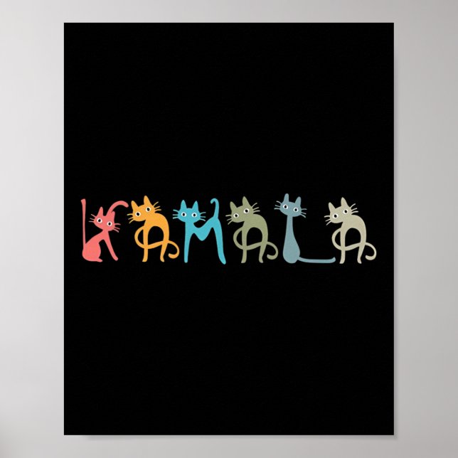 Harris Cat Lettering Positive Funny  Poster (Front)