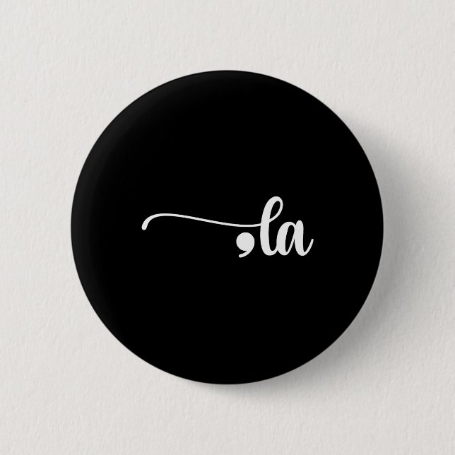 Harris Comma La Punctuation La  6 Cm Round Badge (Front)
