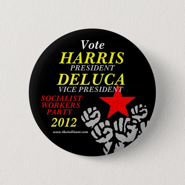 Harris-DeLuca 2012 6 Cm Round Badge (Front)