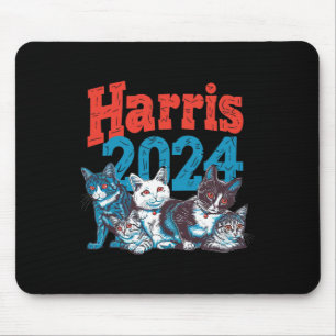 Harris Election Cat Lady 2024 Democrat Crazy Kitty Mouse Mat