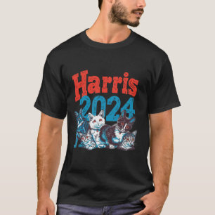 Harris Election Cat Lady 2024 Democrat Crazy Kitty T-Shirt