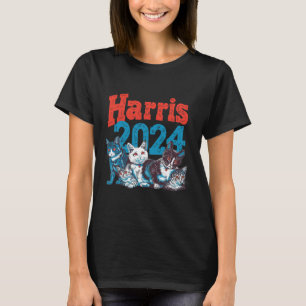 Harris Election Cat Lady 2024 Democrat Crazy Kitty T-Shirt
