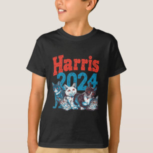 Harris Election Cat Lady 2024 Democrat Crazy Kitty T-Shirt