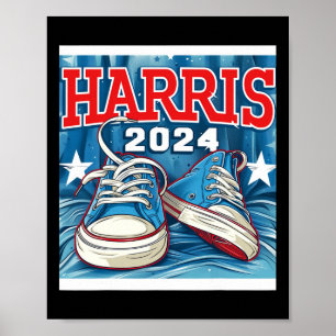 Harris Election Sneakers 2024 President Comma La l Poster