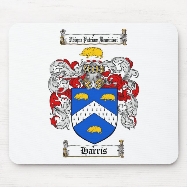 HARRIS FAMILY CREST -  HARRIS COAT OF ARMS MOUSE MAT (Front)