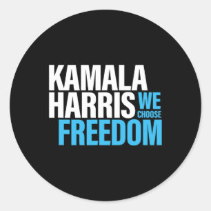Harris For President 2024 Election Campaign Freedo Classic Round Sticker