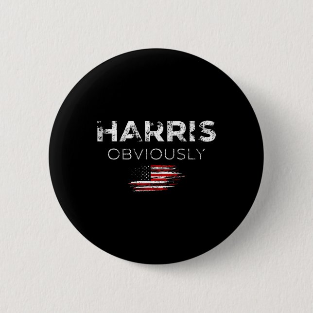 Harris For President 2024 Obviously  6 Cm Round Badge (Front)