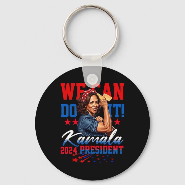 Harris For President 2024 We Can Do It!  Key Ring (Front)