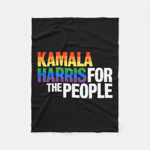 Harris For President Lgbt Gay Pride Rainbow Fleece Blanket