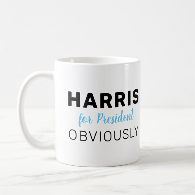 Harris For President Obviously 2024 Coffee Mug (Left)