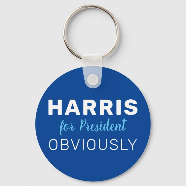 Harris For President Obviously 2024 Sign Key Ring (Front)