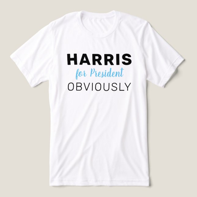 Harris For President Obviously 2024 Tri-Blend Shirt (Design Front)