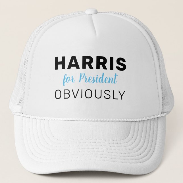 Harris For President Obviously 2024 Trucker Hat (Front)