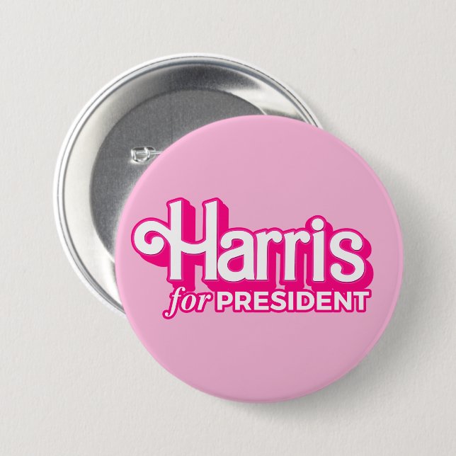 Harris for President Pink Style 7.5 Cm Round Badge (Front & Back)