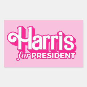Harris for President Pink Style Rectangular Sticker