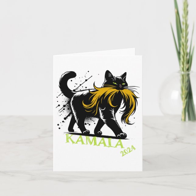 Harris Funny Retro Childless Cat Lady President 20 Card (Front)