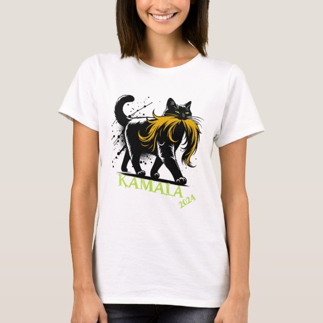 Harris Funny Retro Childless Cat Lady President 20 T-Shirt (Front)