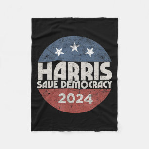 Harris- Harris 2024 Us Flag Democratic President 1 Fleece Blanket