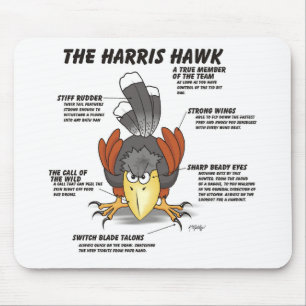 Harris Hawk Cartoon Mouse Mat