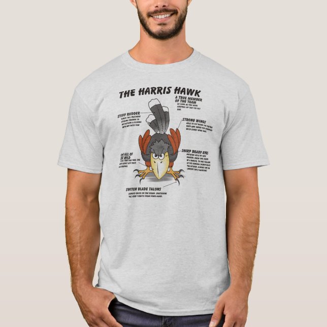 Harris Hawk Cartoon T-Shirt (Front)