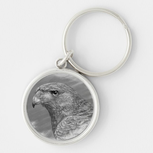 Harris Hawk Drawing Key Ring (Front)