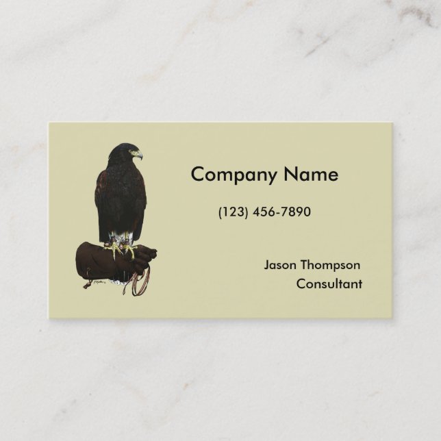Harris Hawk on Glove Business Card (Front)