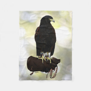 Harris Hawk on Glove Fleece Blanket